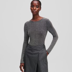 METALLIC RHINESTONE BODYSUIT