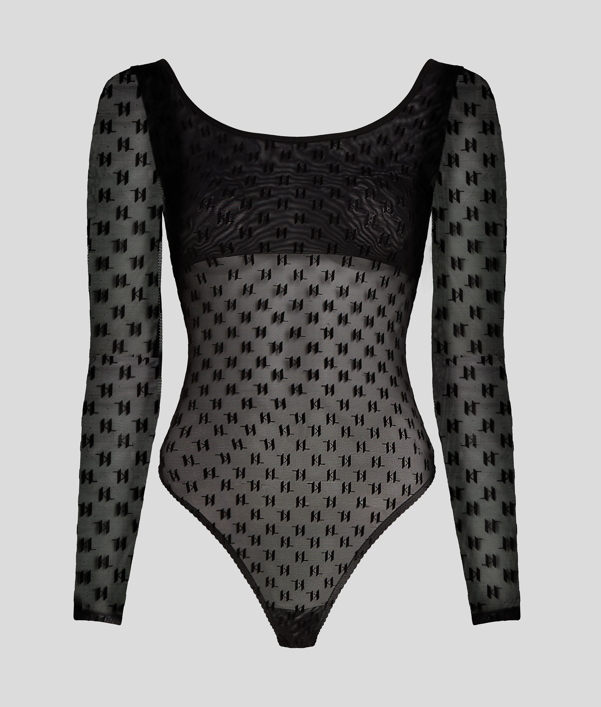 MONOGRAM LONG-SLEEVED MESH BODYSUIT - Image 4