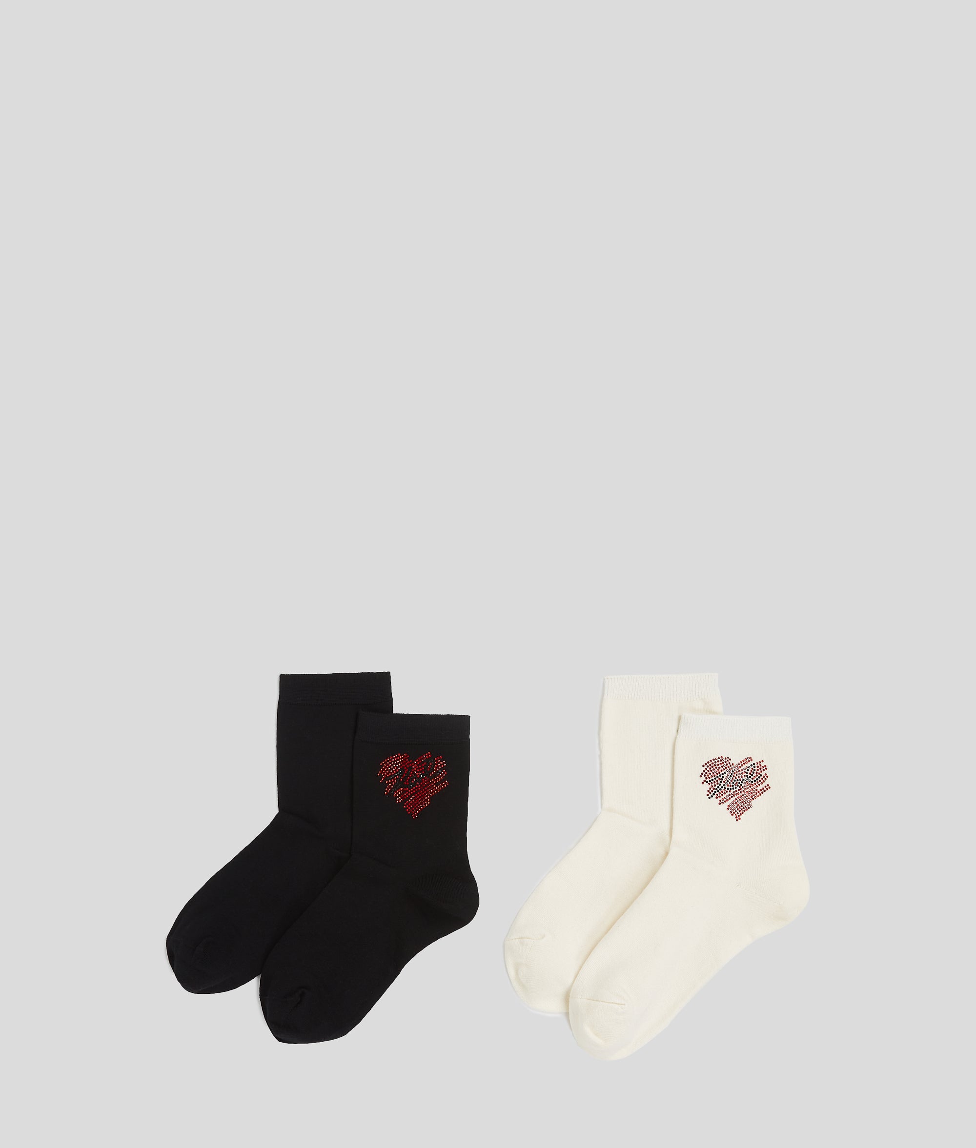 K/HEART RHINESTONE SOCKS ?C 2-PACK
