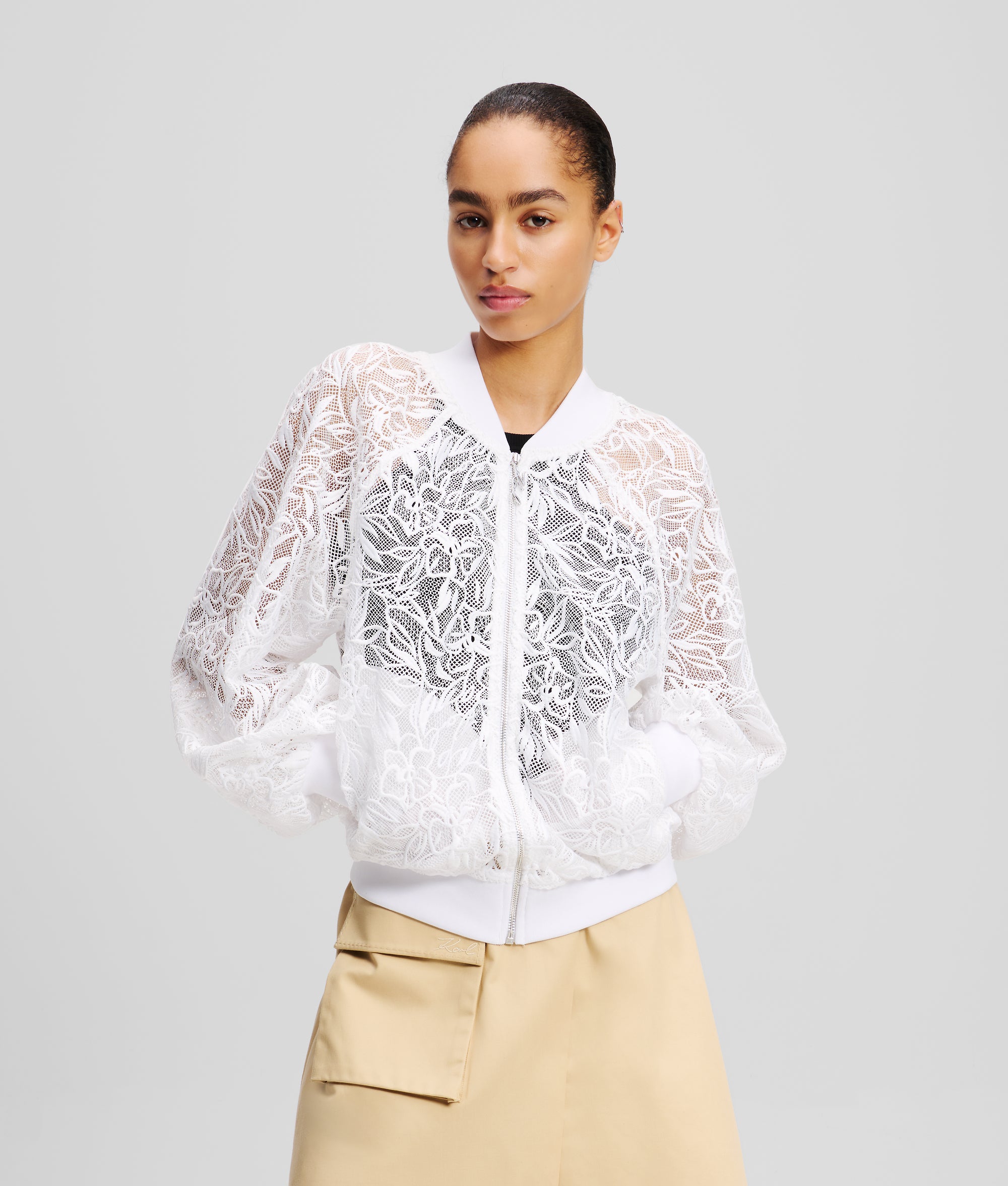 ORCHID EMBROIDERY BOMBER JACKET