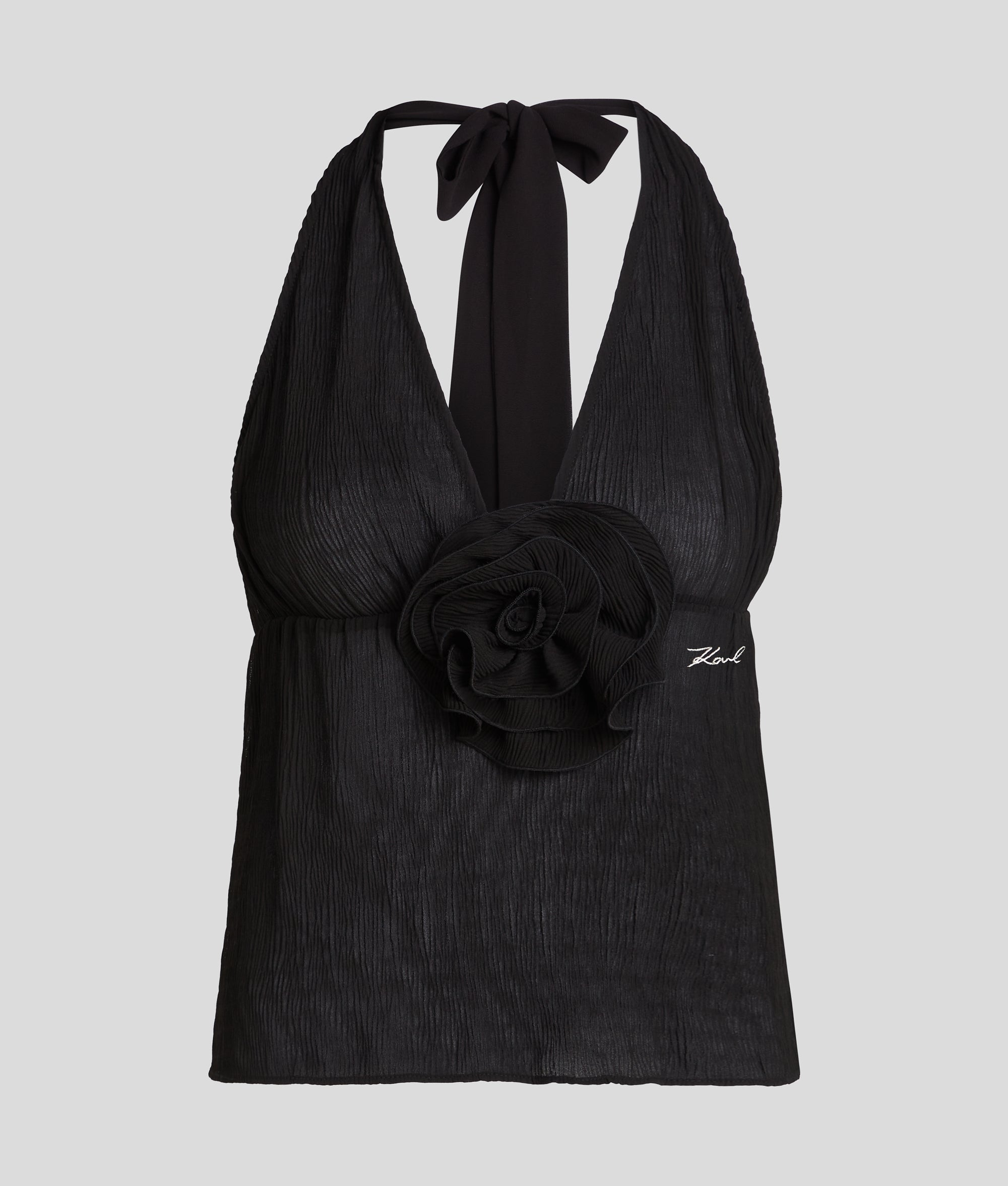 FLOWER PLISSÉ HALTER TOP - Image 2