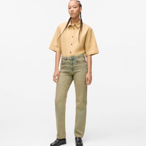 STUDDED HIGH-RISE STRAIGHT JEANS