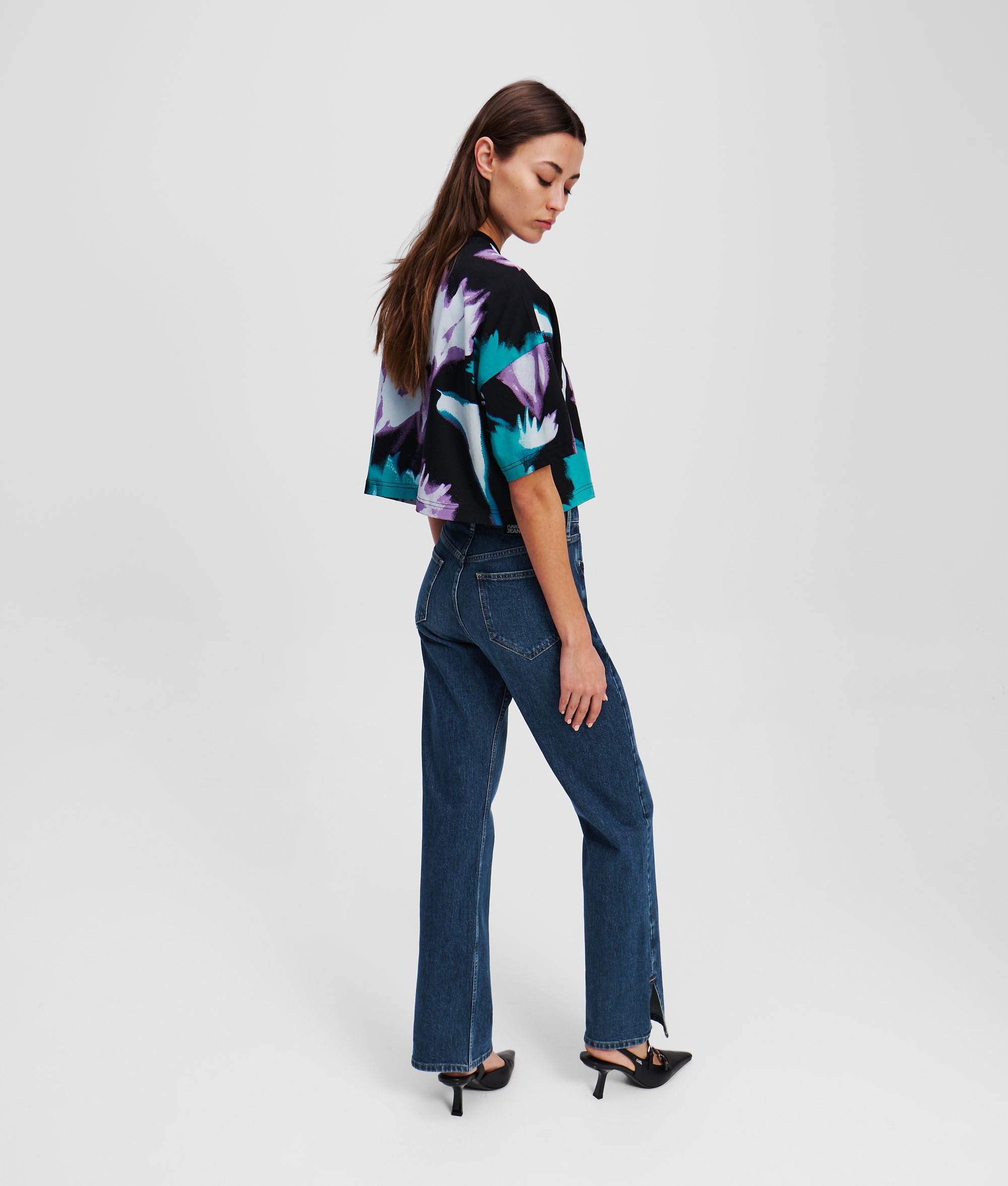 SPLIT-HEM HIGH-RISE STRAIGHT JEANS - Image 3