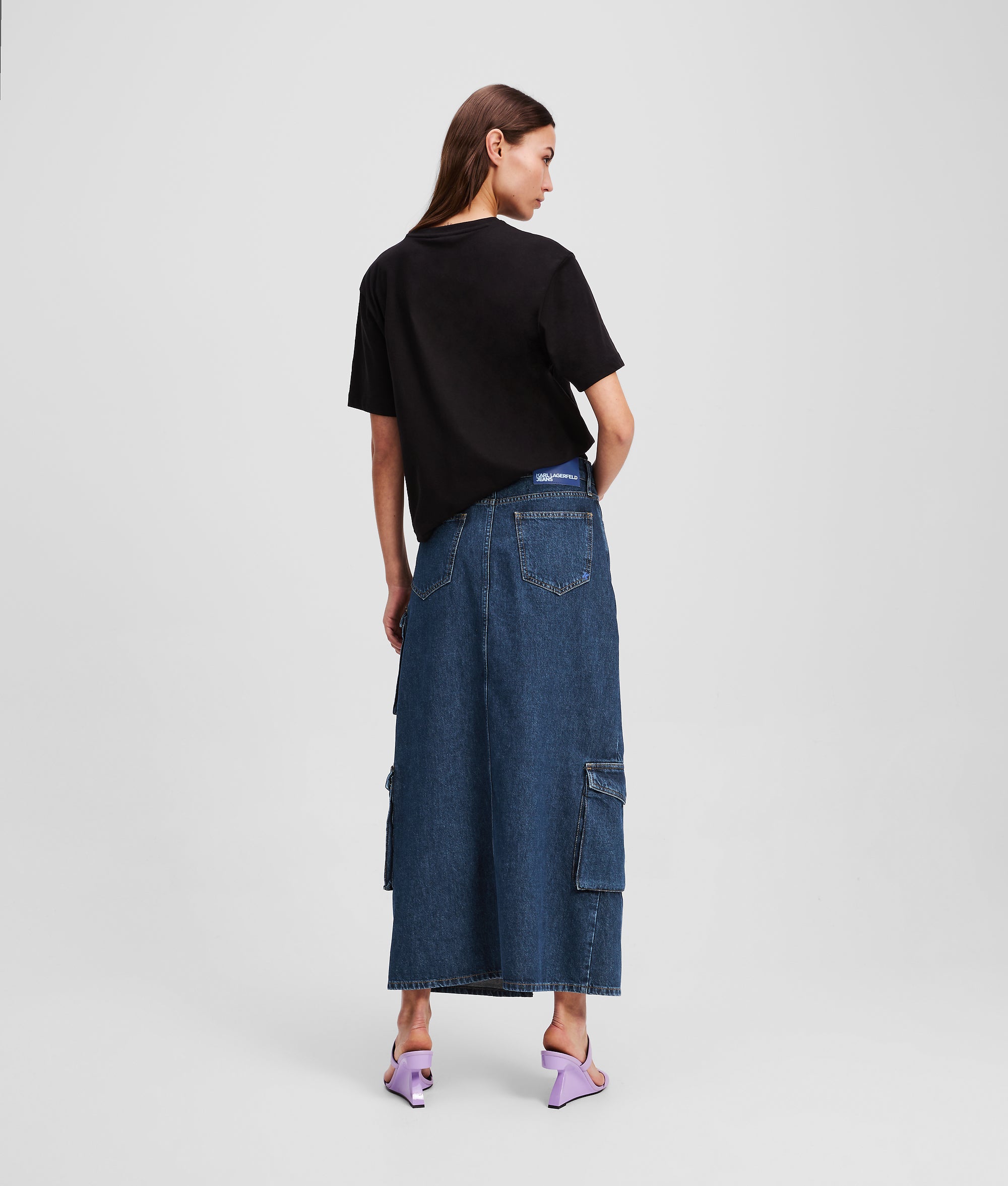 UTILITY DENIM MAXI SKIRT - Image 3