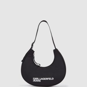 Logo nylon moon shoulder bag