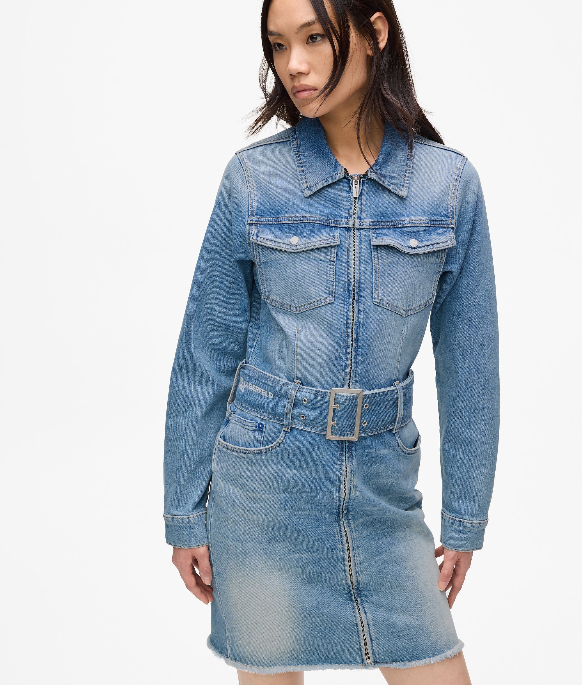 Belted denim dress - Image 2