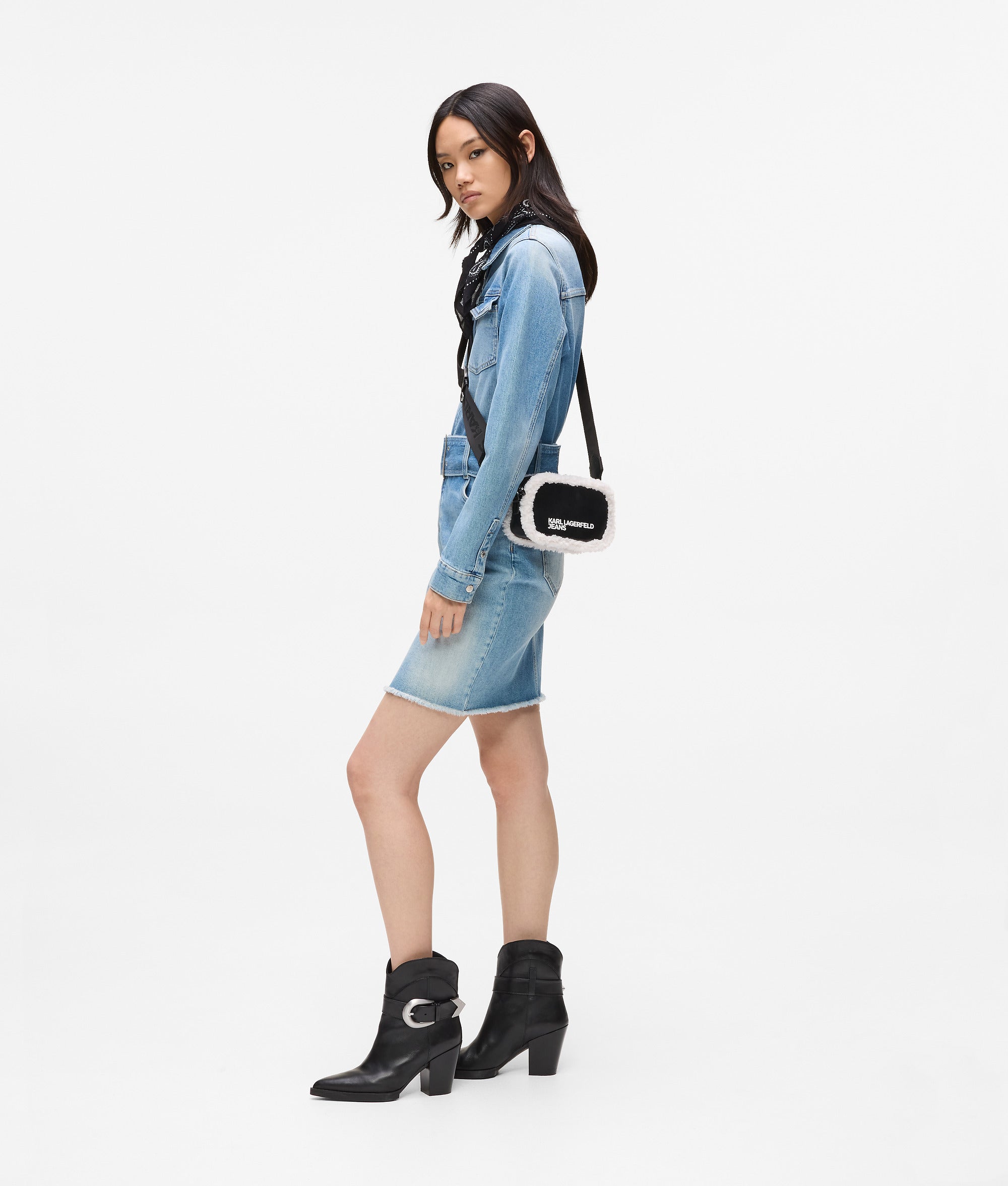 Shearling crossbody camera bag - Image 2