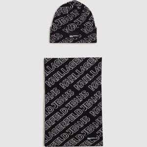 Logo scarf and beanie gift set