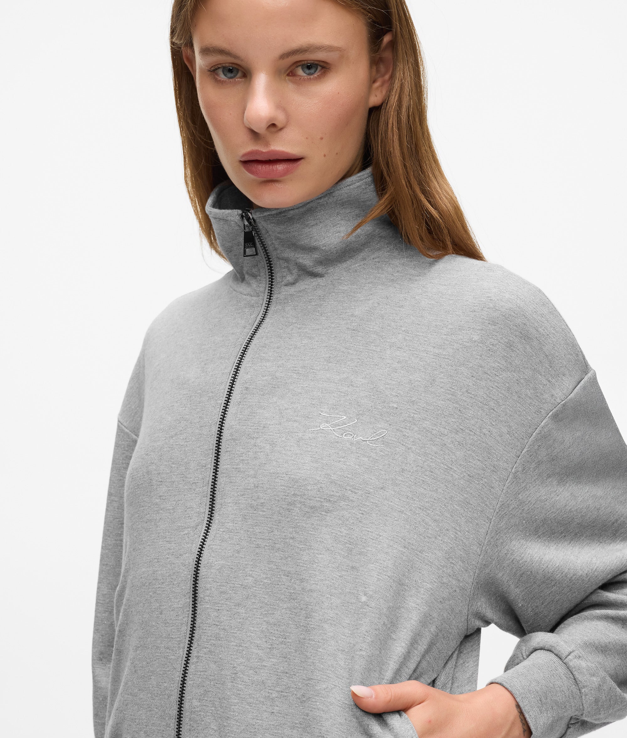 Signature zip-up lounge sweatshirt - Image 3