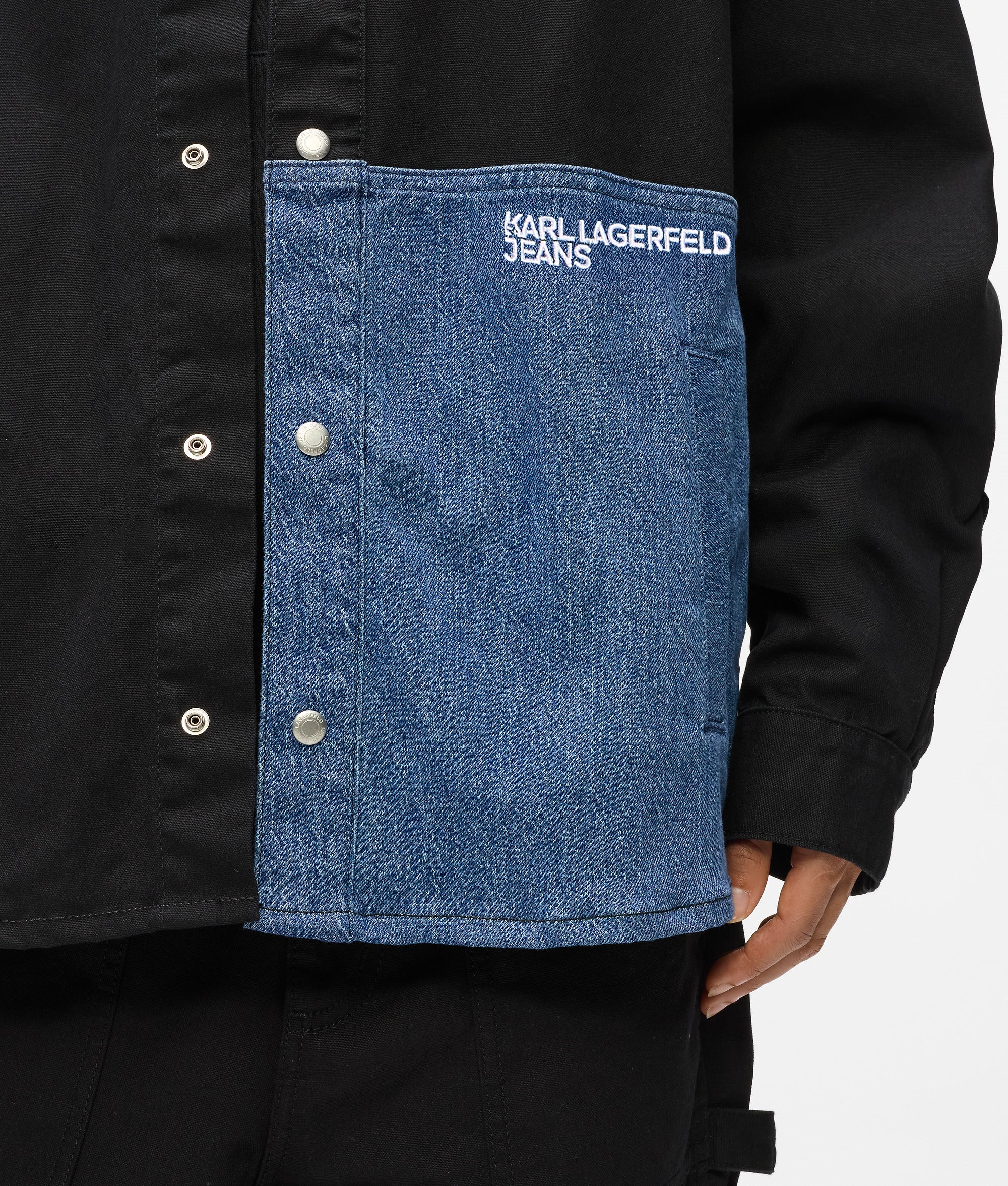 Denim panel overshirt - Image 3