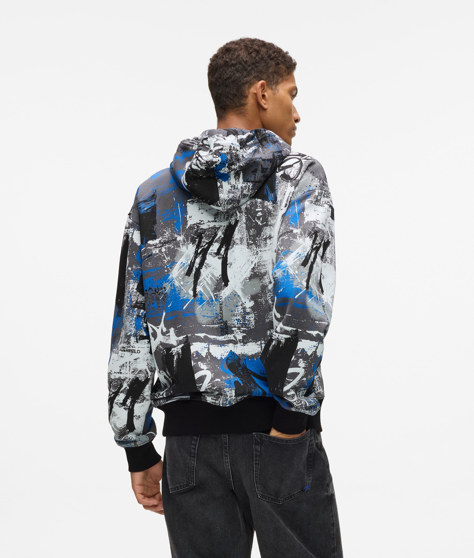 All-over paint-effect hoodie - Image 2
