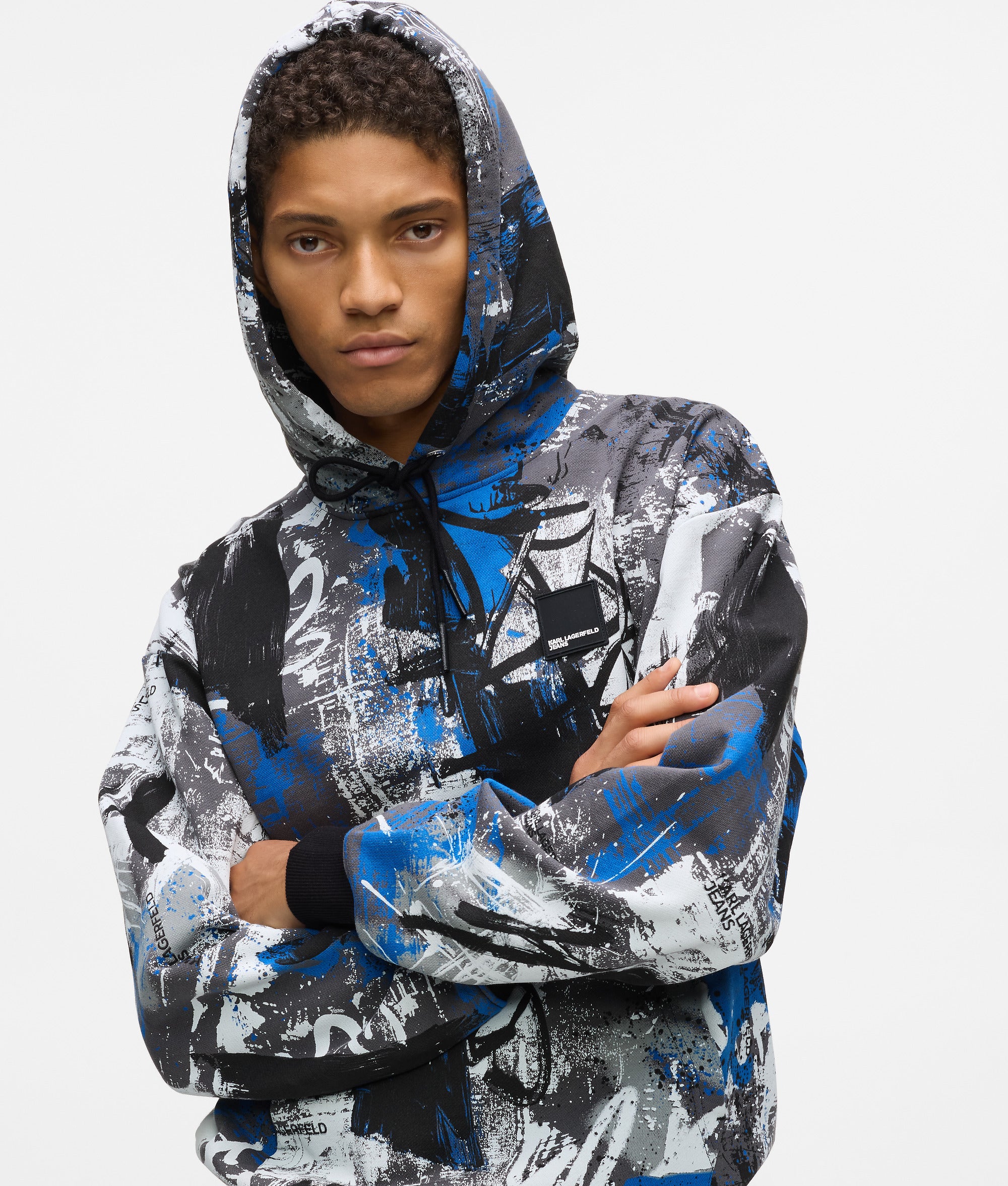 All-over paint-effect hoodie - Image 3