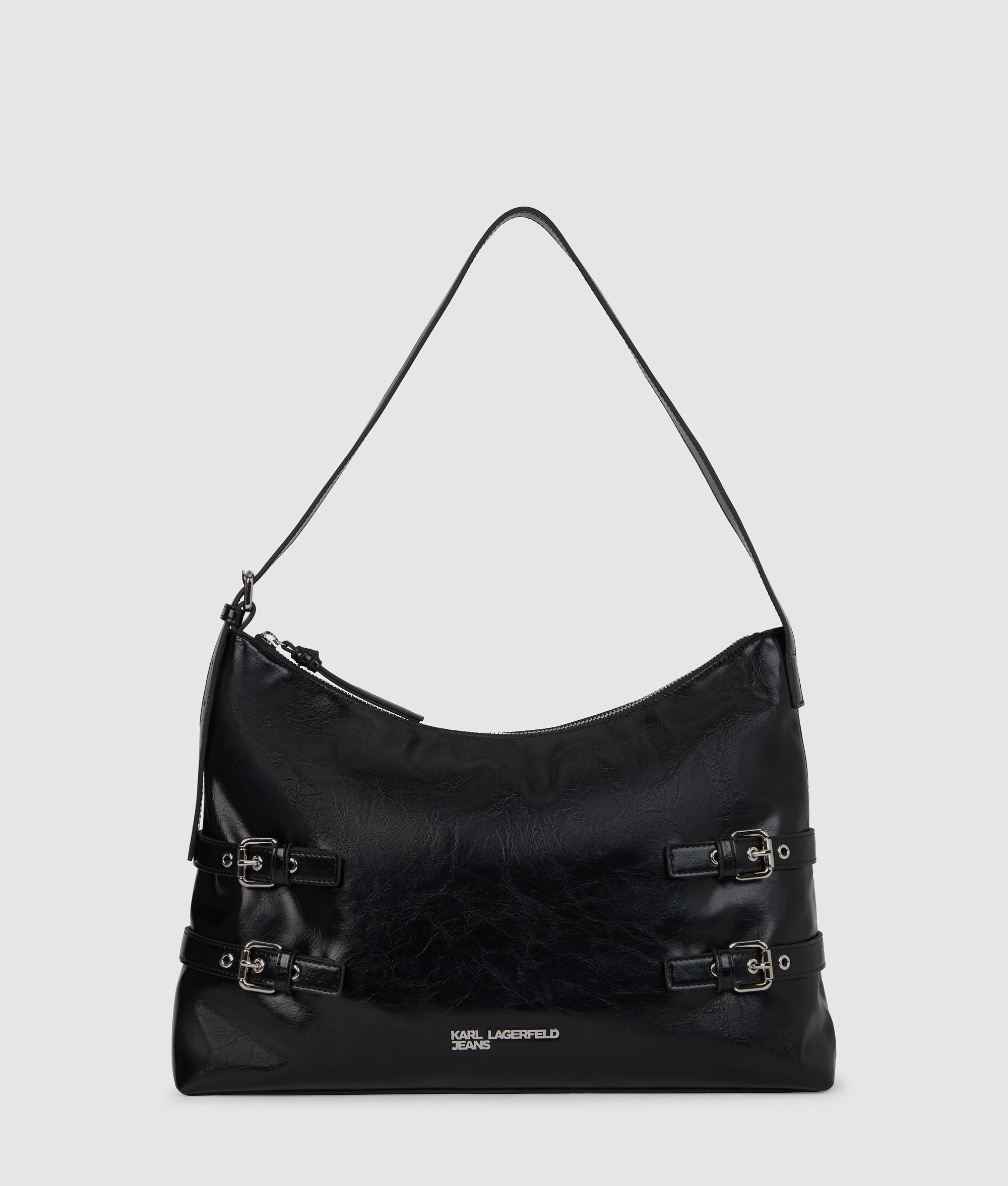 Large buckle shoulder bag
